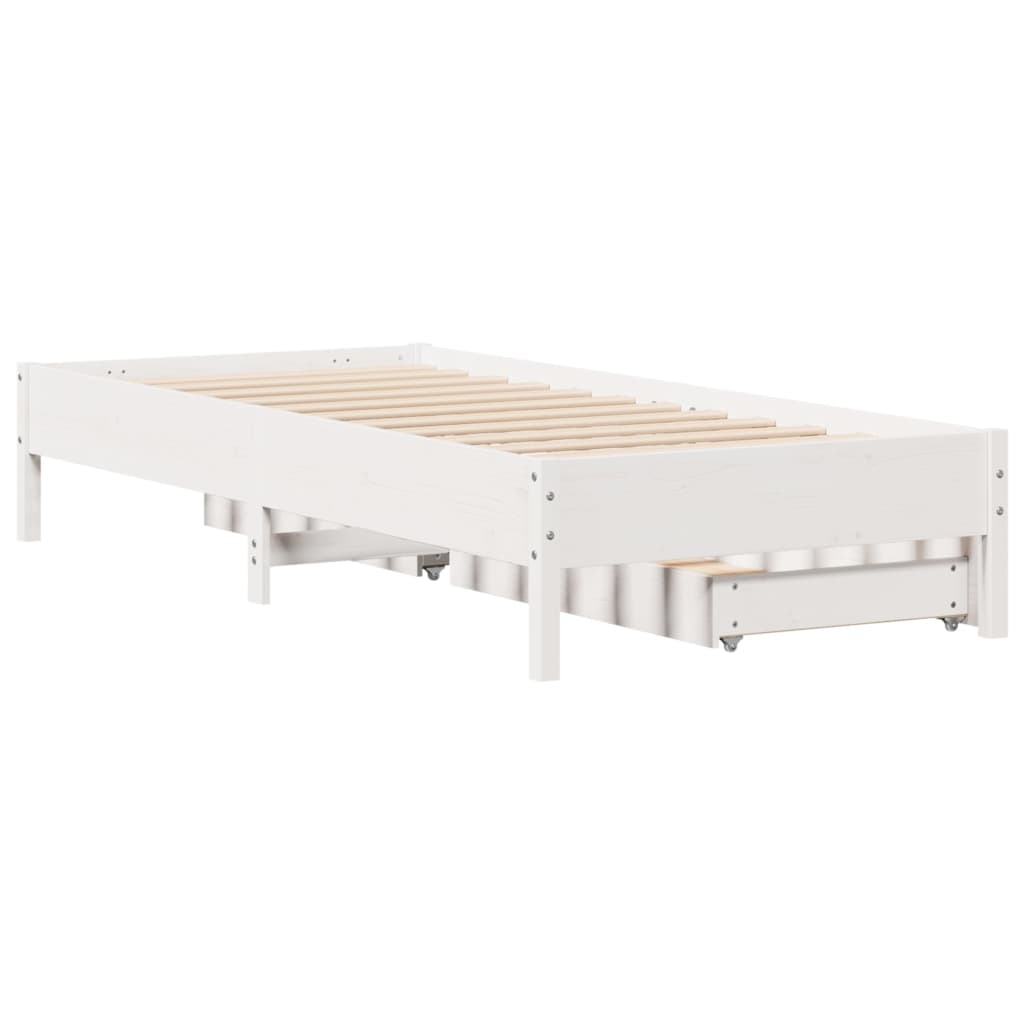 vidaXL Cadre de lit sans matelas blanc 100x200 cm bois de pin massif