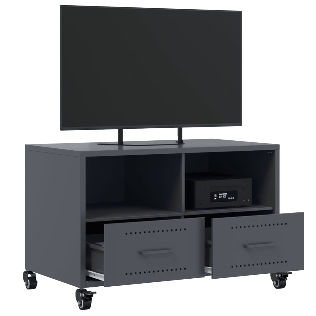 vidaXL Meuble TV anthracite 68x39x43,5 cm acier