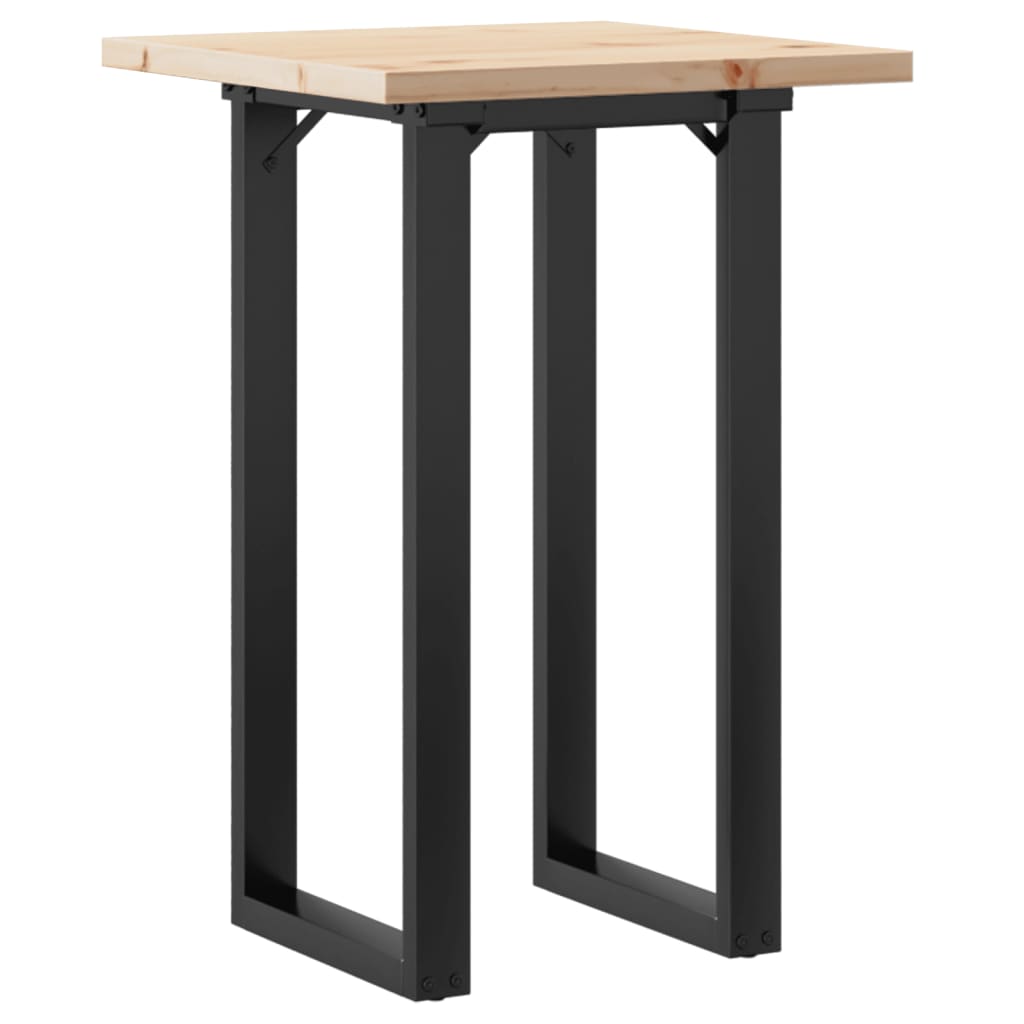 vidaXL Table à manger cadre en O 50x50x75,5cm bois de pin massif fonte