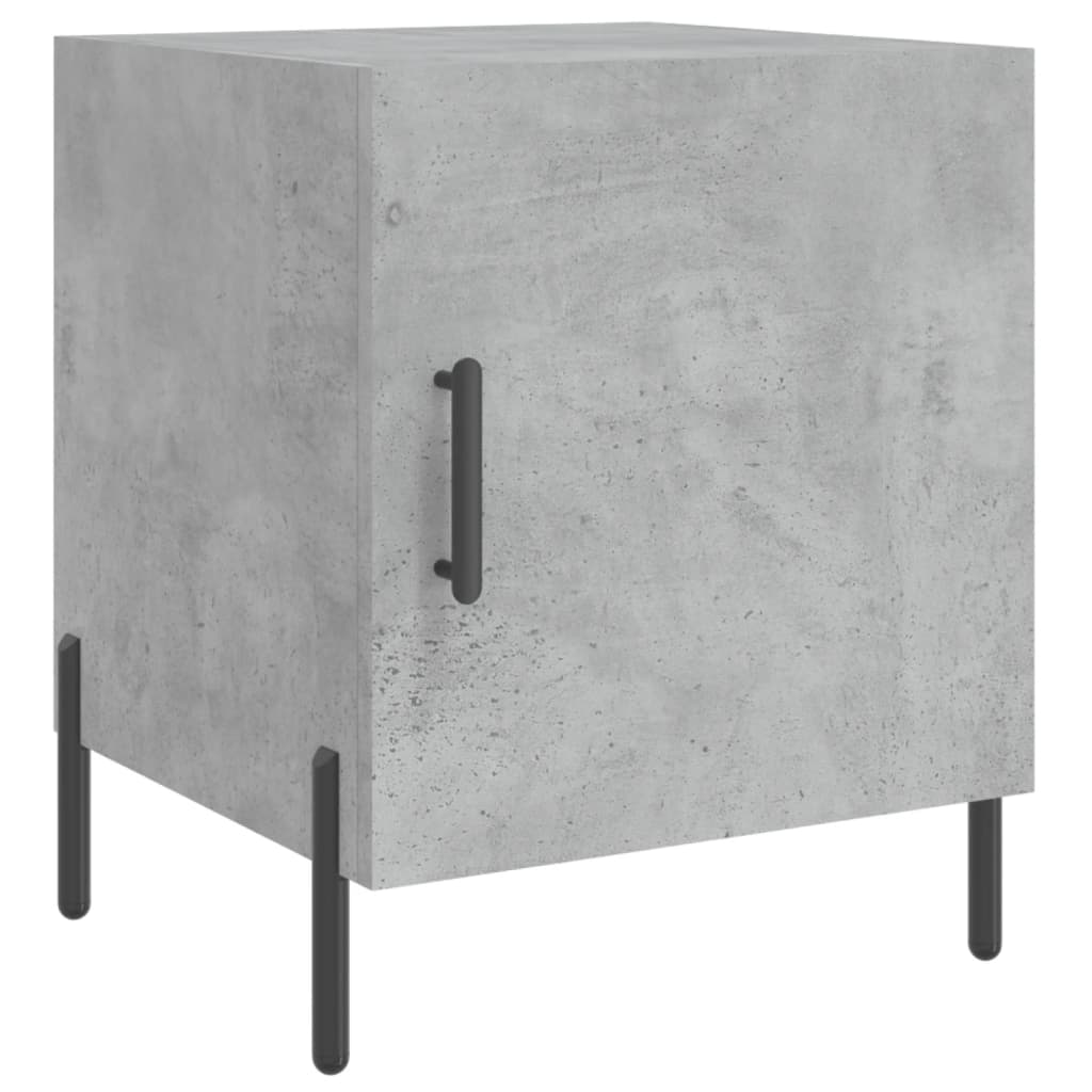 vidaXL Tables de chevet 2 pcs gris béton 40x40x50 cm bois d’ingénierie