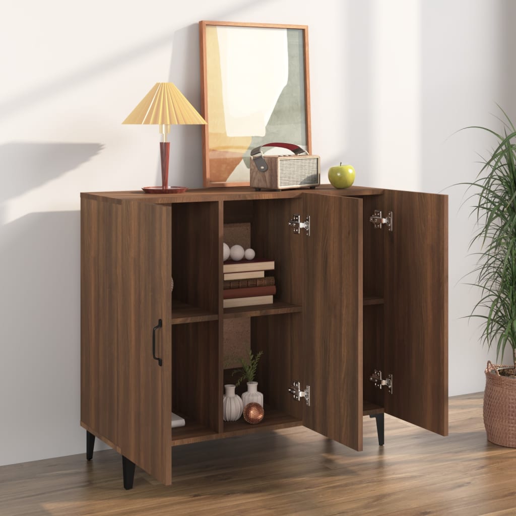 vidaXL Buffet chêne marron 90x34x80 cm bois d'ingénierie