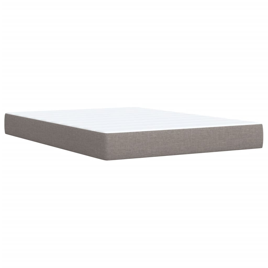 vidaXL Sommier à lattes de lit avec matelas Taupe 160x200 cm Tissu