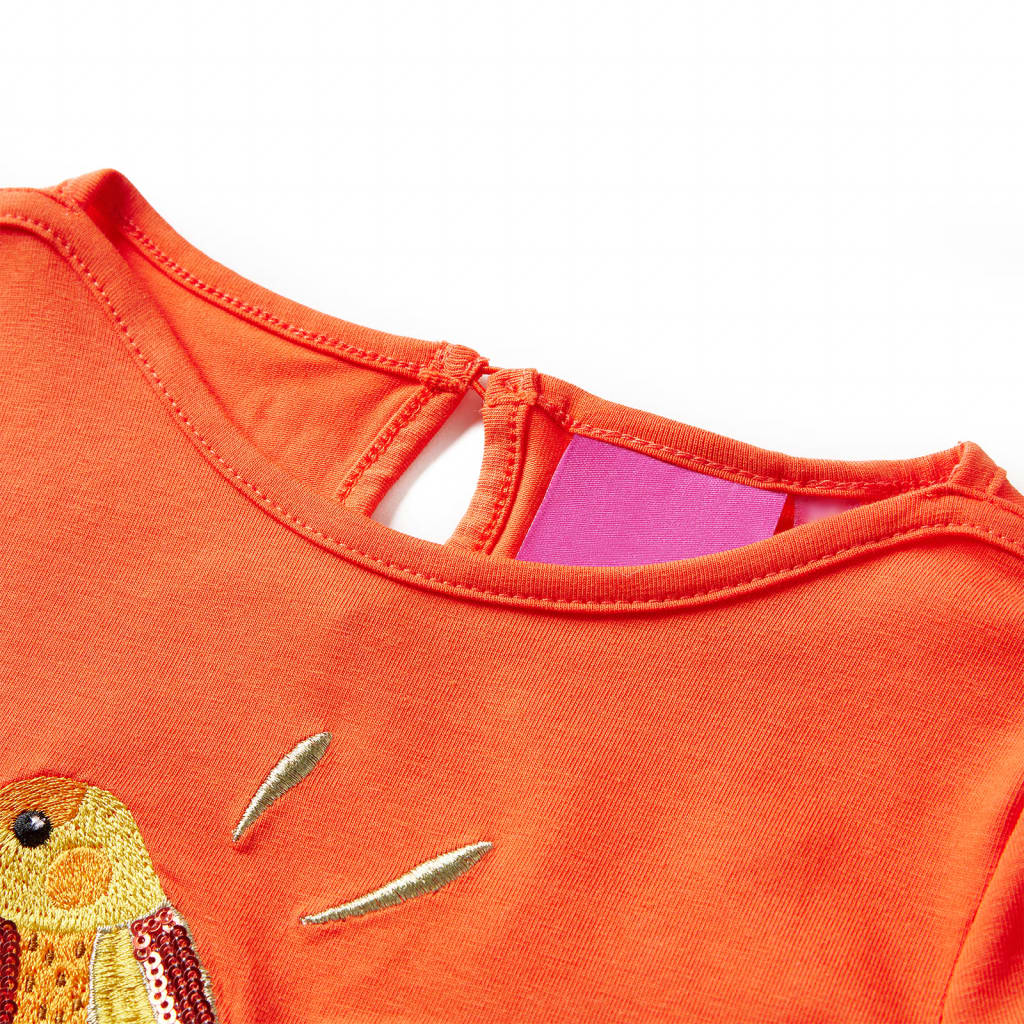 T-shirt enfants à manches longues orange foncé 140