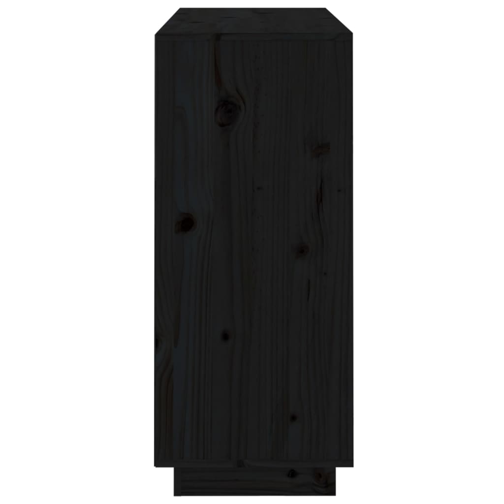 vidaXL Buffet Noir 104,5x34x80 cm Bois massif de pin