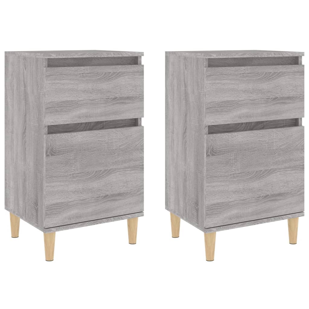 vidaXL Tables de chevet 2 pcs sonoma gris 40x35x70 cm