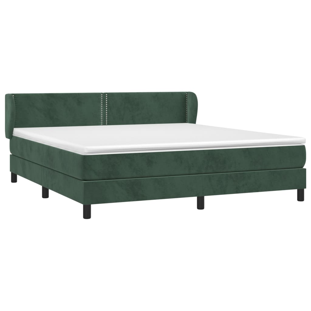 vidaXL Sommier à lattes de lit et matelas Vert foncé 180x200cm Velours