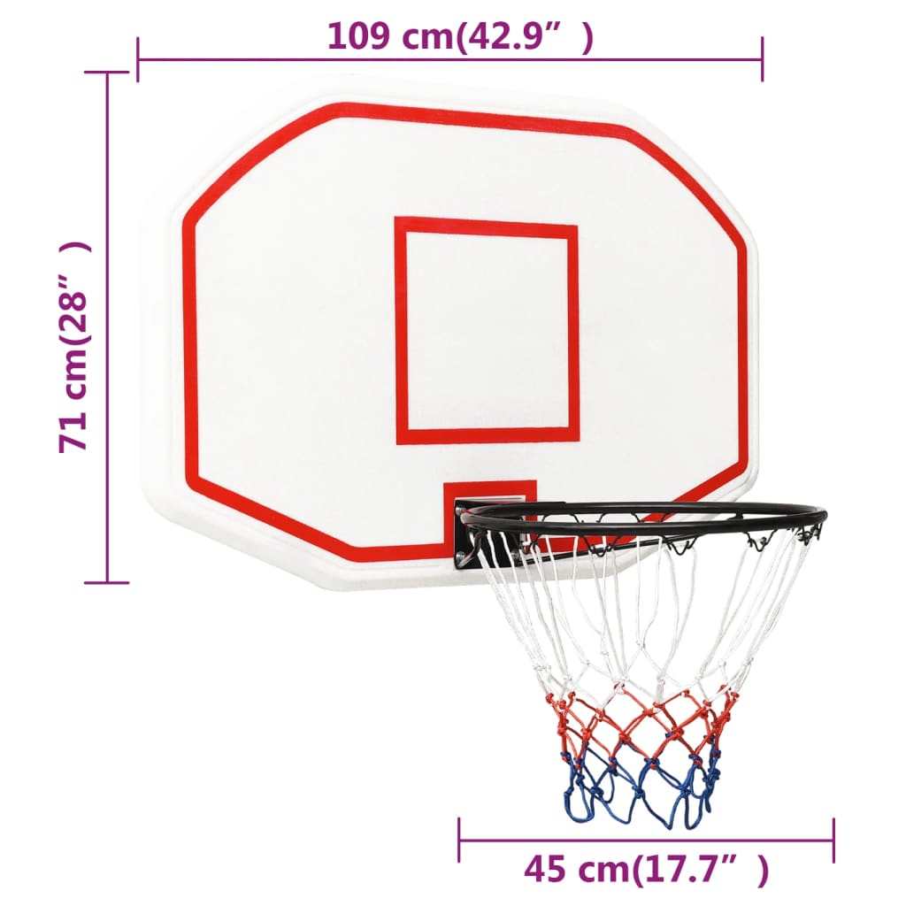 vidaXL Support de basket-ball Blanc 258-363 cm Polyéthylène - Accessoire  basketball - Achat & prix