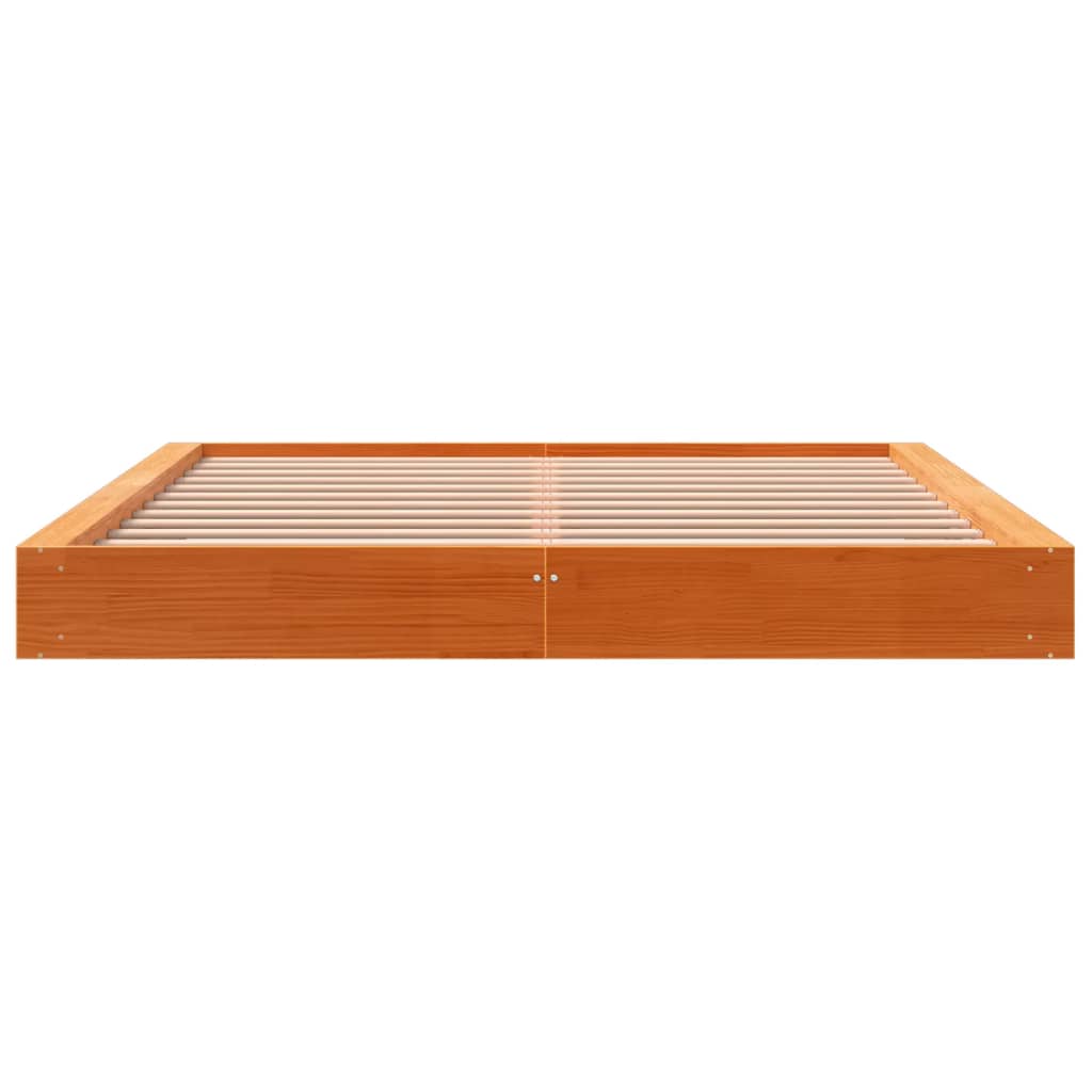 vidaXL Cadre de lit sans matelas cire marron 200x200cm bois pin massif