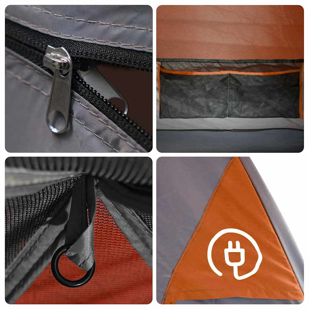 vidaXL Tente de camping à dôme 3 personnes orange imperméable