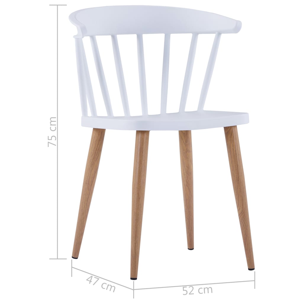 vidaXL Chaises à manger lot de 2 blanc plastique