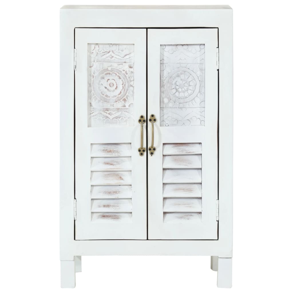 vidaXL Buffet blanc 55x30x90 cm bois massif d'acacia