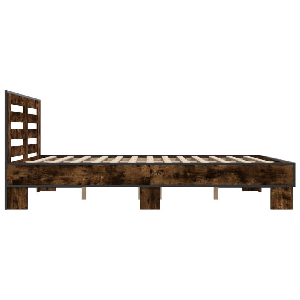 vidaXL Cadre de lit sans matelas chêne fumé 160x200 cm