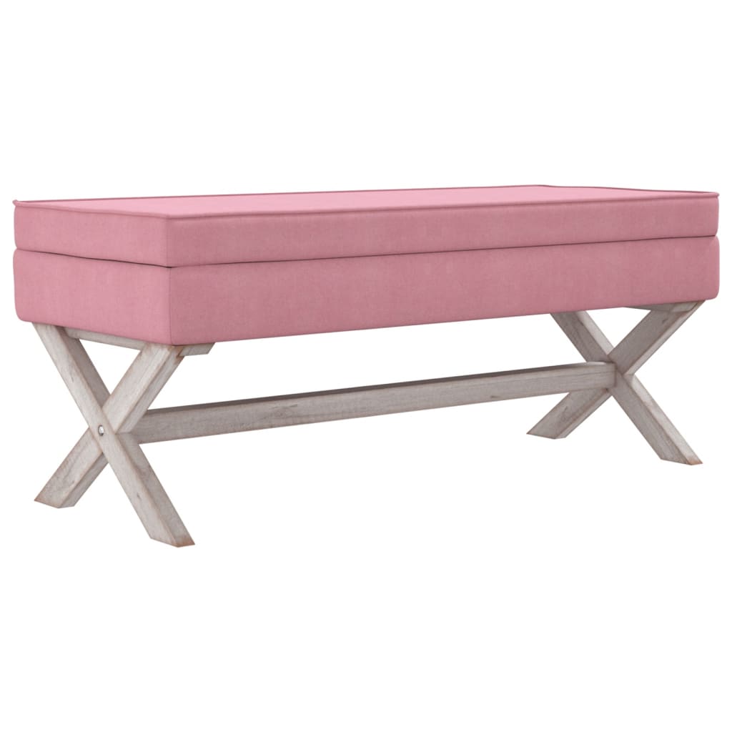 vidaXL Tabouret de rangement Rose 110x45x49 cm Velours