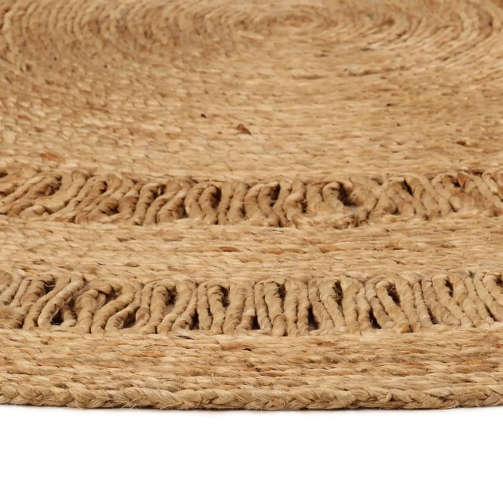 vidaXL Tapis Jute tressé à la main 120 cm Rond