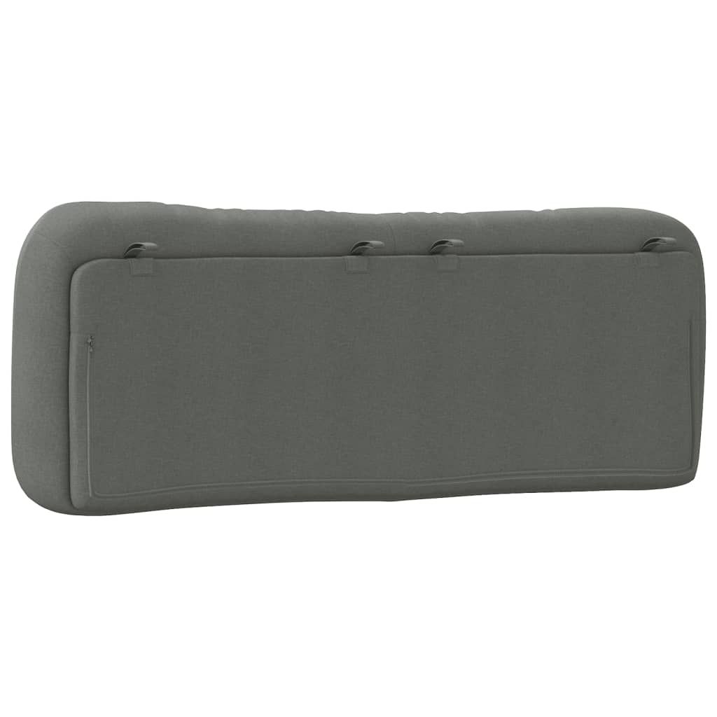 vidaXL Coussin de tête de lit gris foncé 120 cm tissu