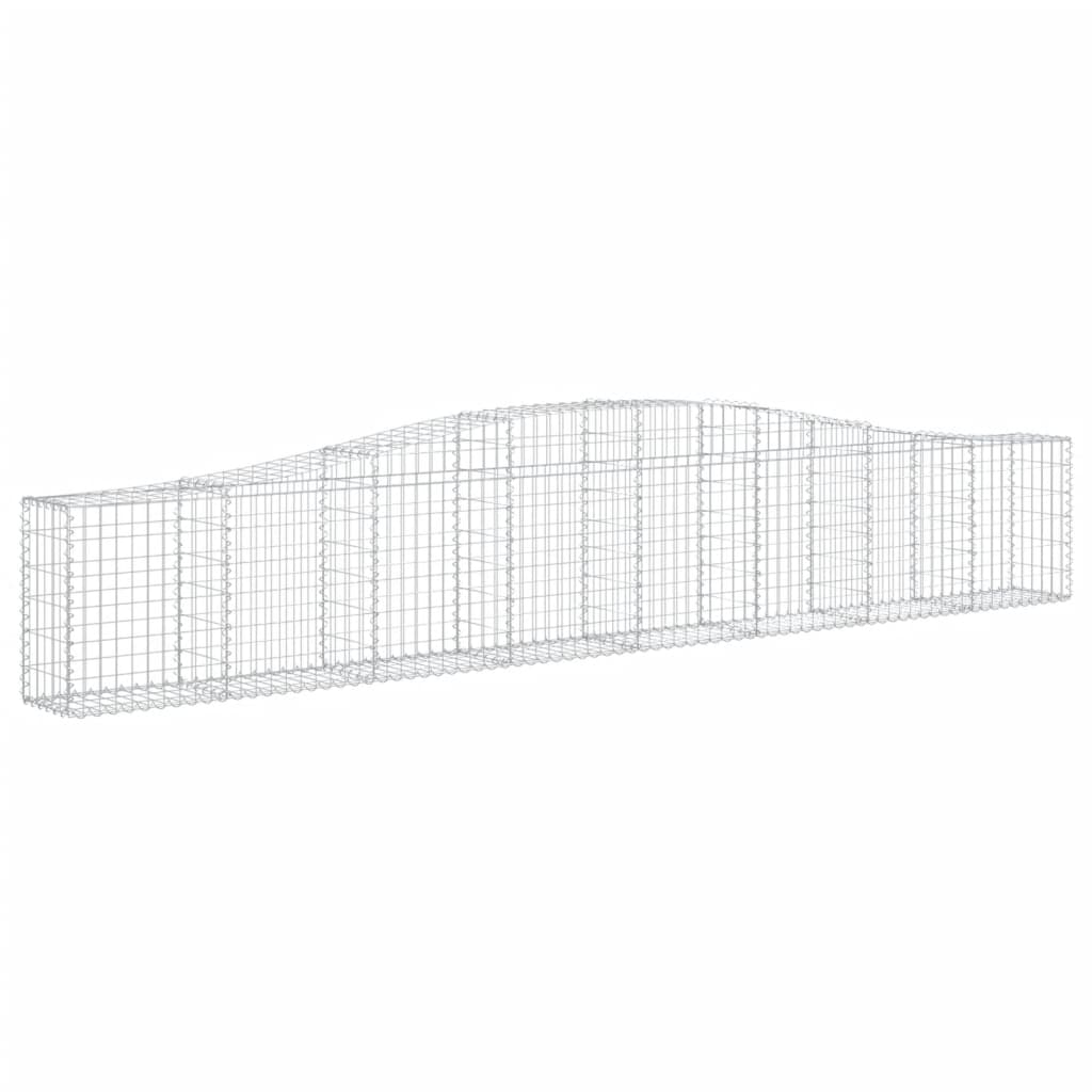 vidaXL Paniers à gabions arqués 4 pcs 400x30x60/80 cm Fer galvanisé