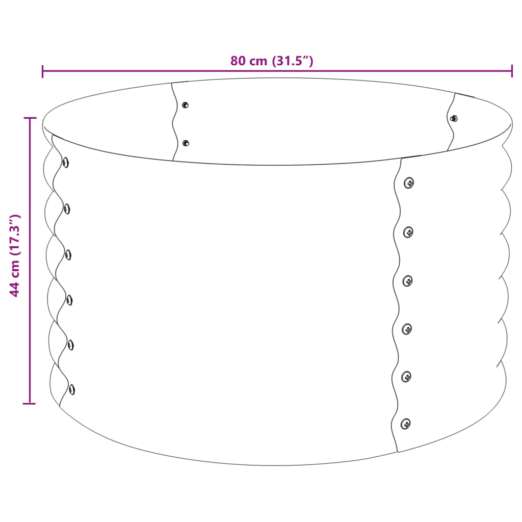 vidaXL Lit surélevé de jardin 80x80x44 cm Acier galvanisé Gris