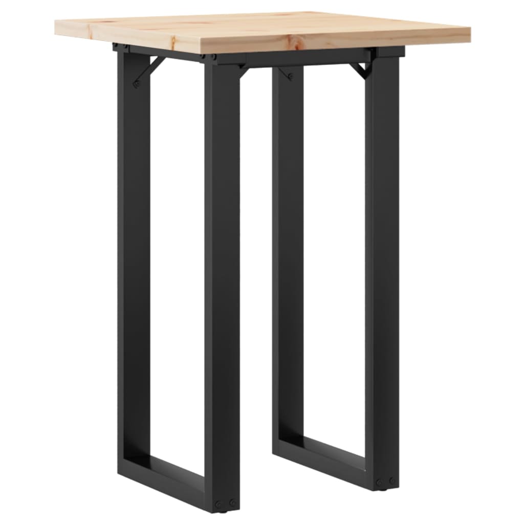 vidaXL Table à manger cadre en O 50x50x75,5cm bois de pin massif fonte