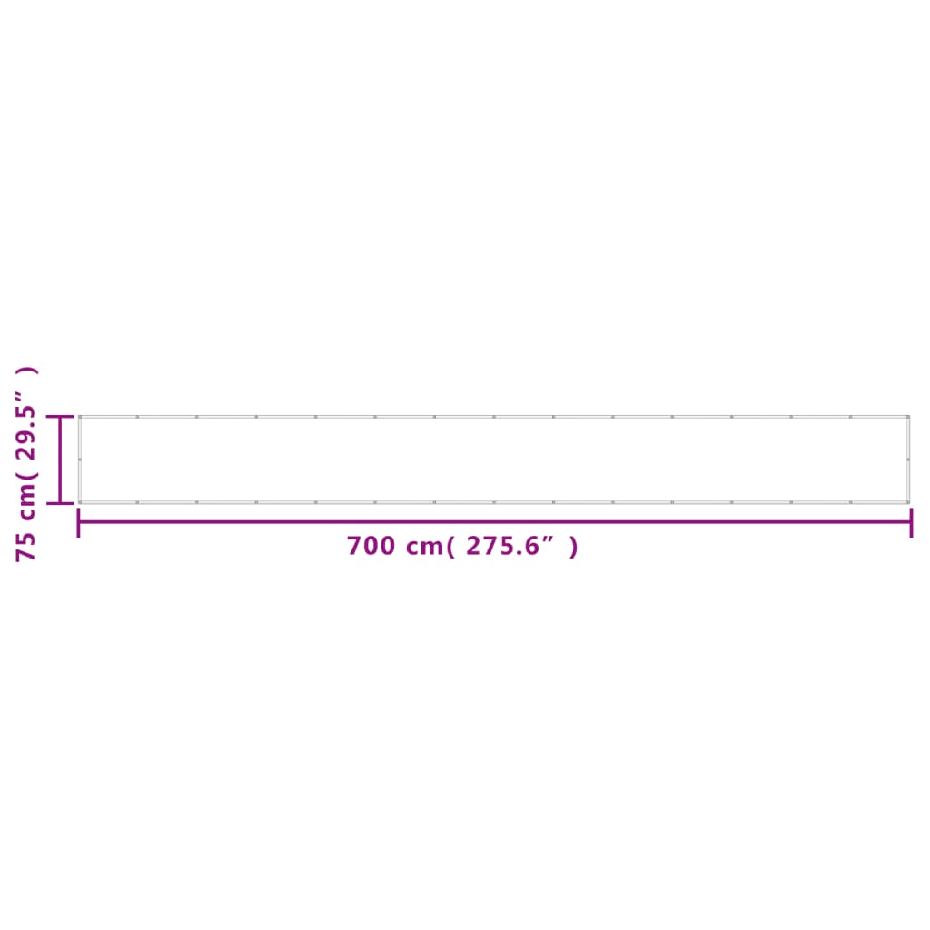 vidaXL Écran de balcon blanc 75x700 cm 100% polyester oxford