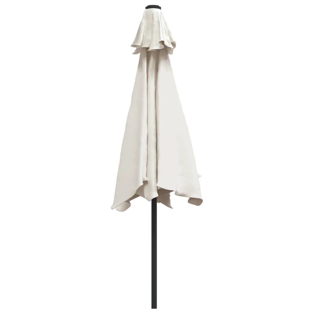 vidaXL Parasol sable blanc avec Poteau en Acier 3 m