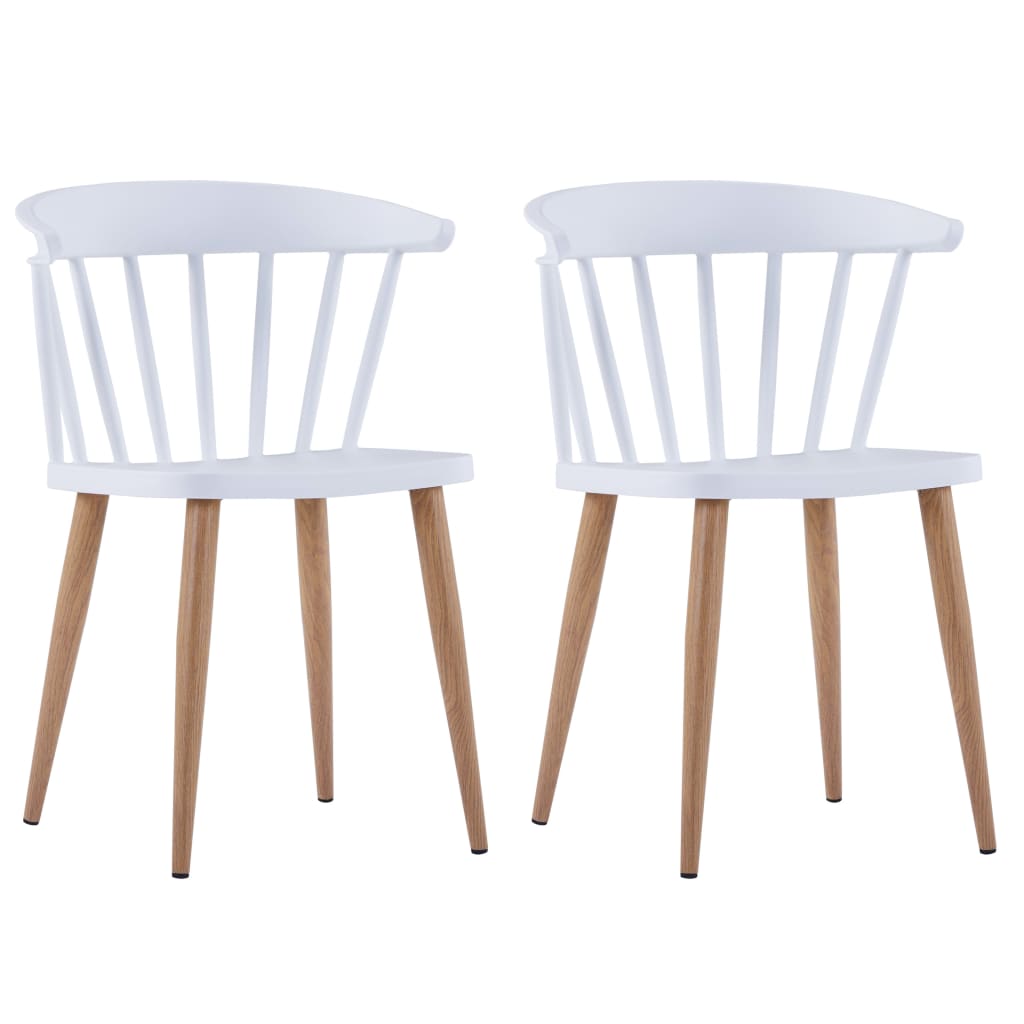 vidaXL Chaises à manger lot de 2 blanc plastique