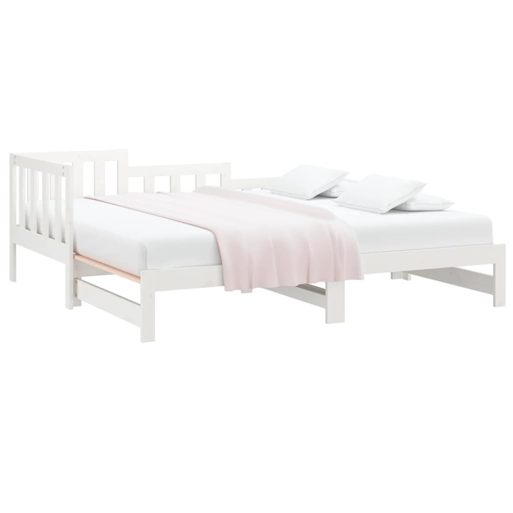 vidaXL Lit coulissant sans matelas blanc 2x(90x190) cm