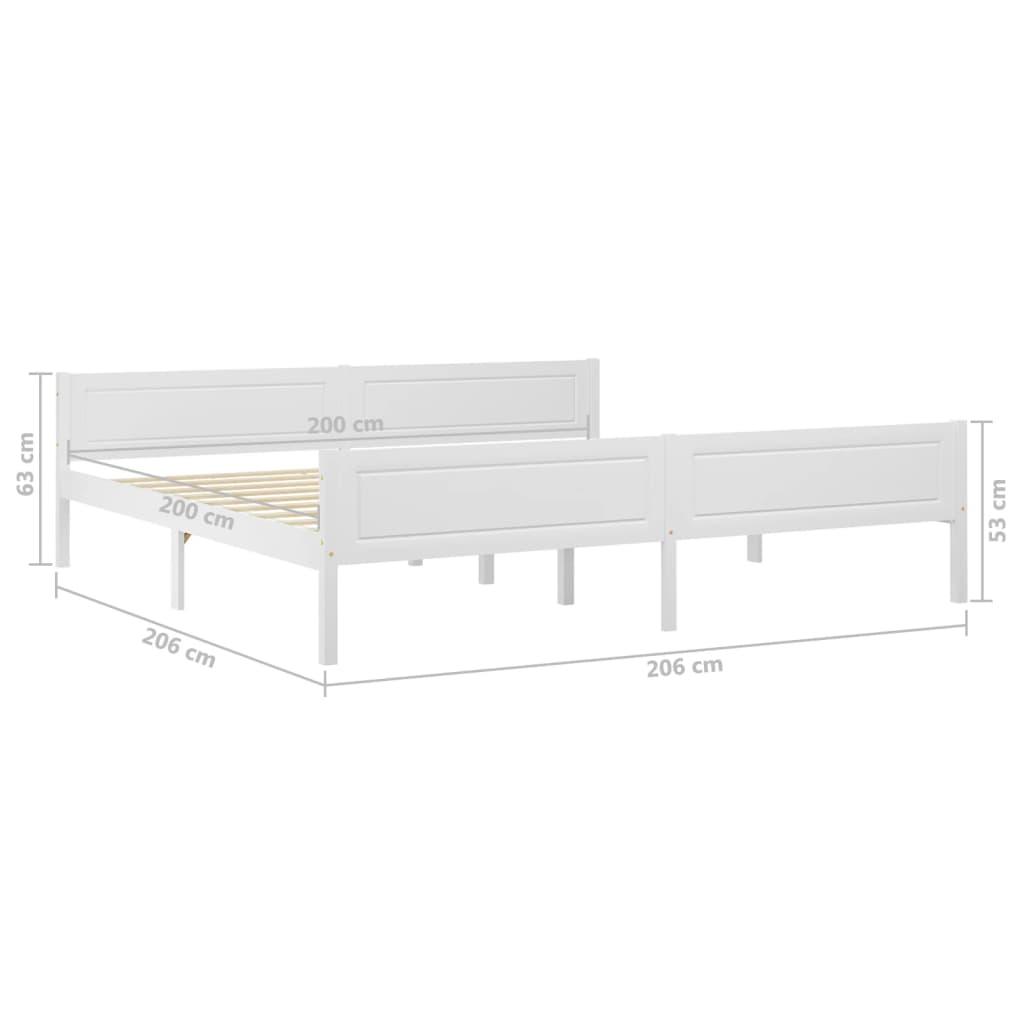 vidaXL Cadre de lit sans matelas bois massif de pin blanc 200x200 cm