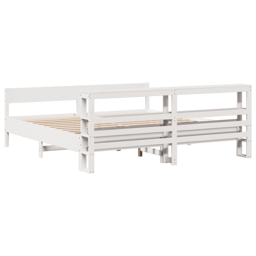 vidaXL Cadre de lit sans matelas blanc 180x200 cm bois massif de pin