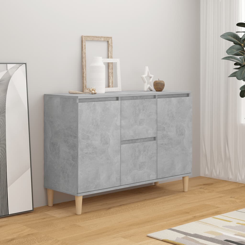 vidaXL Buffet gris béton 101x35x70 cm bois d'ingénierie