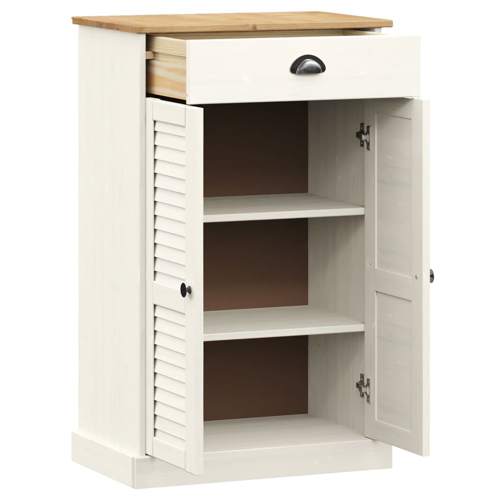 vidaXL Armoire à chaussures VIGO blanc 60x35x96 cm bois massif de pin