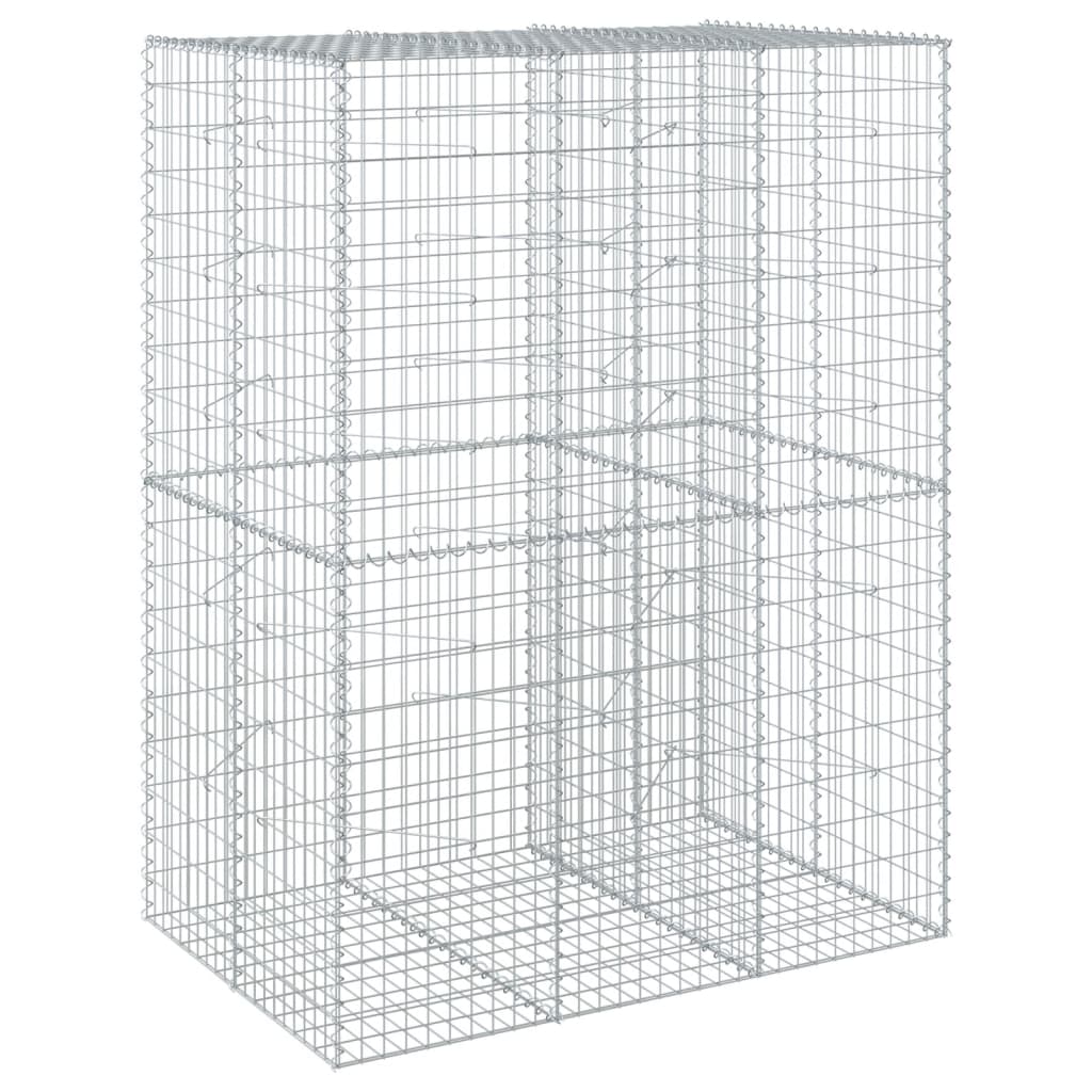 vidaXL Panier gabion avec couvercle 150x100x200 cm fer galvanisé