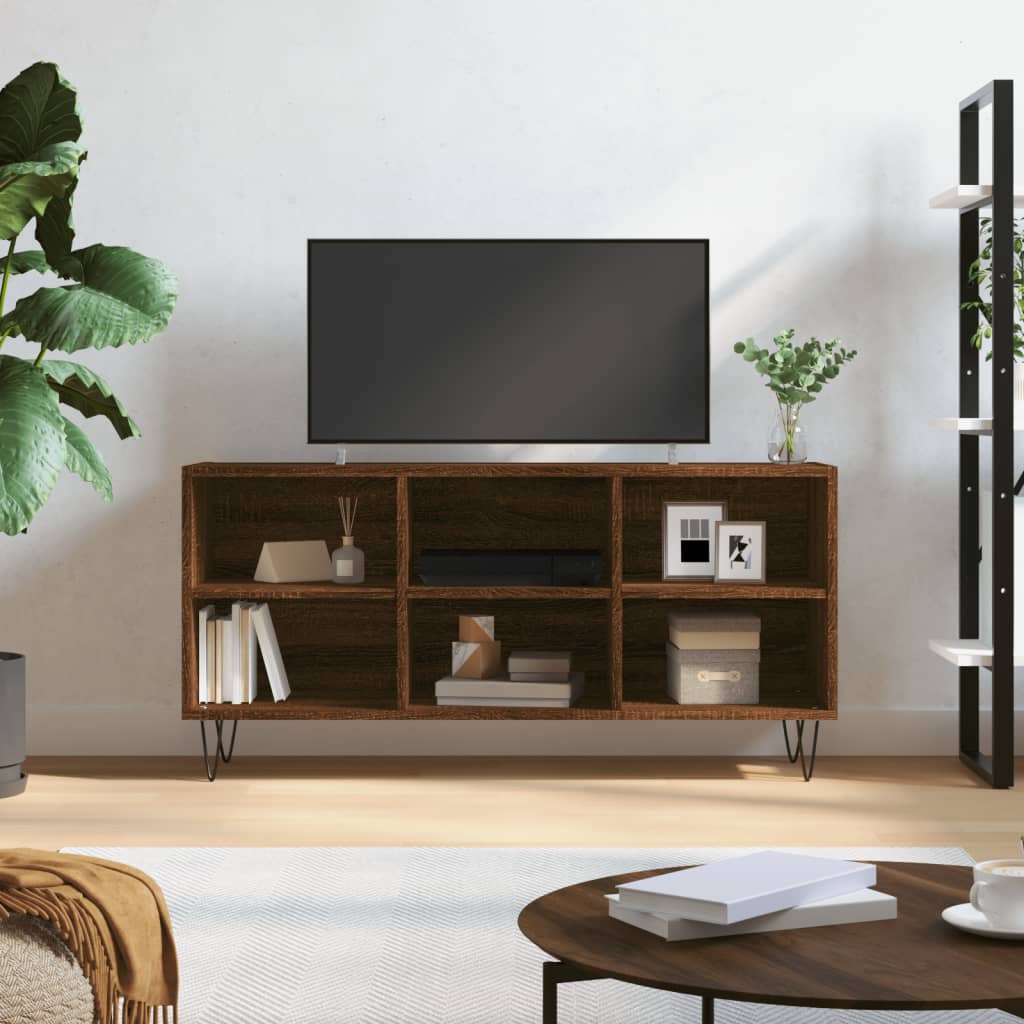 vidaXL Meuble TV chêne marron 103,5x30x50 cm bois d'ingénierie