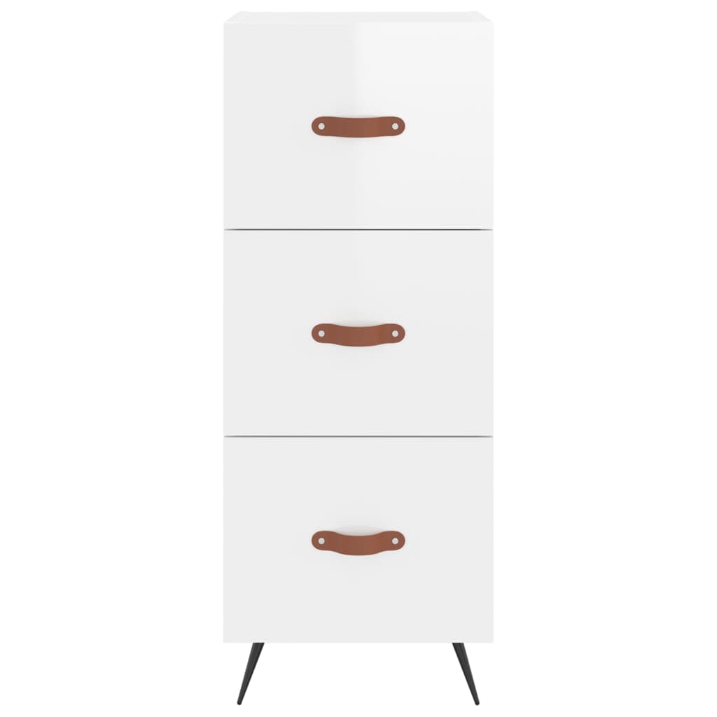 vidaXL Buffet haut Blanc brillant 34,5x34x180 cm Bois d'ingénierie