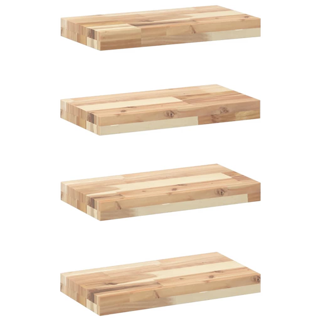 vidaXL Étagères flottantes 4 pcs 40x20x4 cm acacia massif non traité