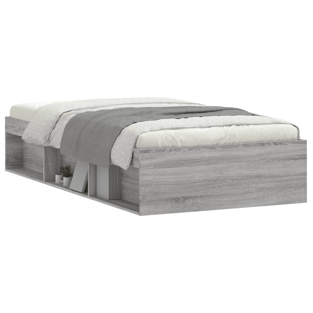 vidaXL Cadre de lit sans matelas sonoma gris 90x190 cm