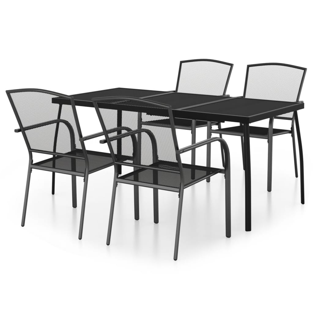 vidaXL Ensemble à manger de jardin 5 pcs anthracite acier