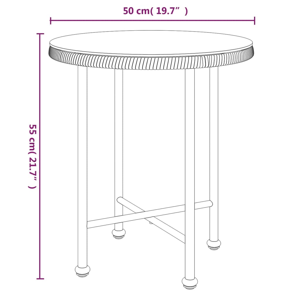 vidaXL Ensemble à manger de jardin 3 pcs Noir Résine tressée