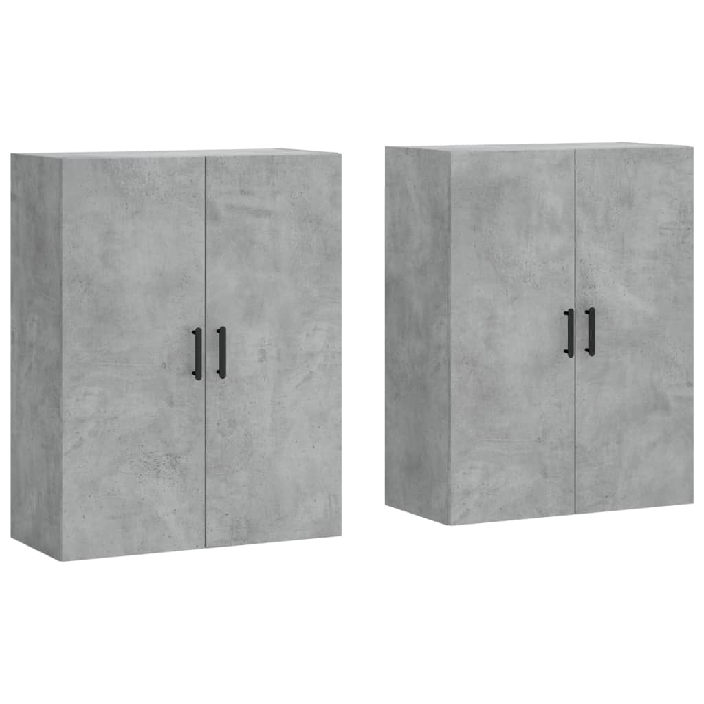 vidaXL Armoires murales 2 pcs gris béton 69,5x34x90 cm