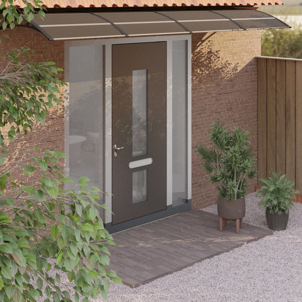 vidaXL Auvent de porte Noir 350x75 cm Polycarbonate