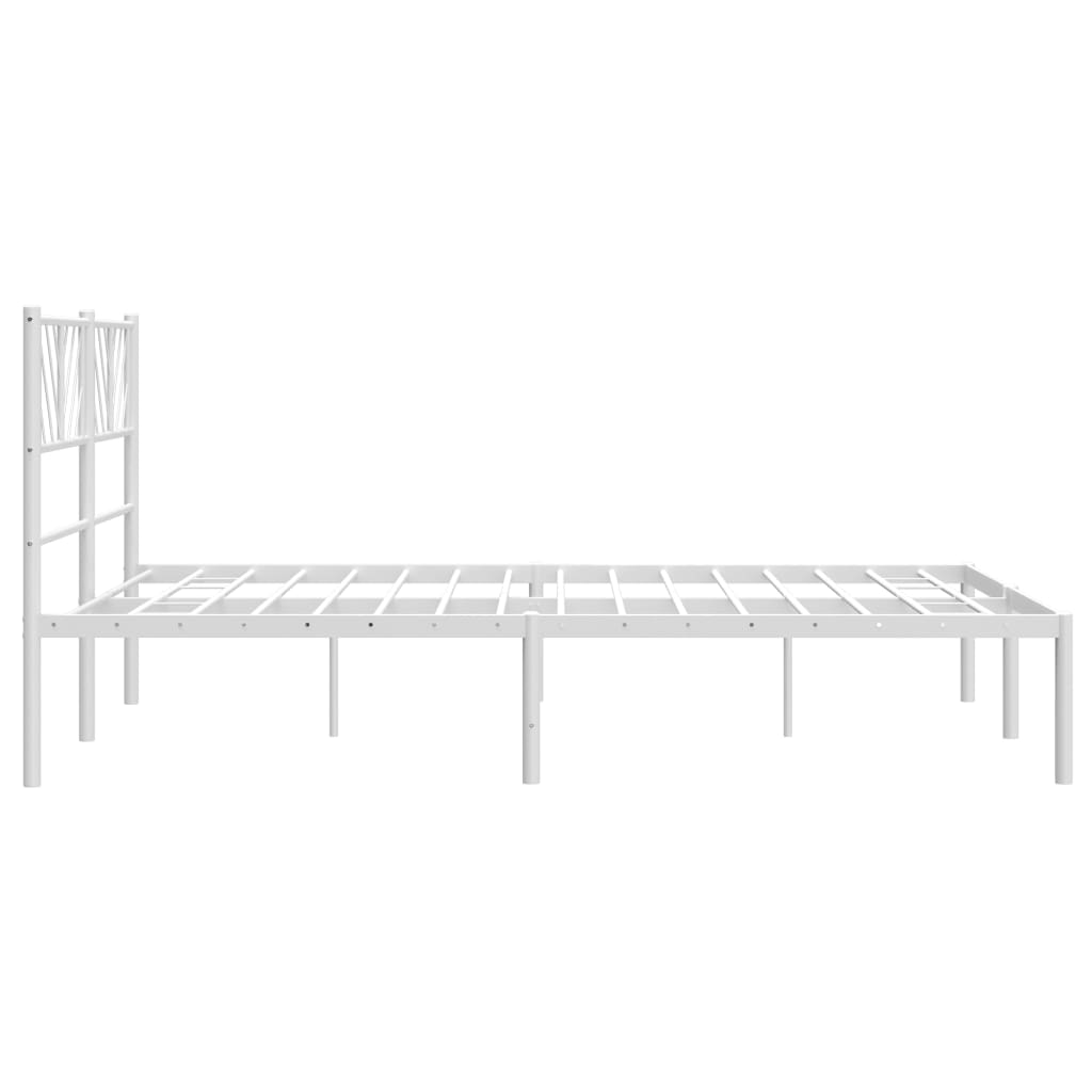 vidaXL Cadre de lit métal sans matelas et tête de lit blanc 120x190 cm