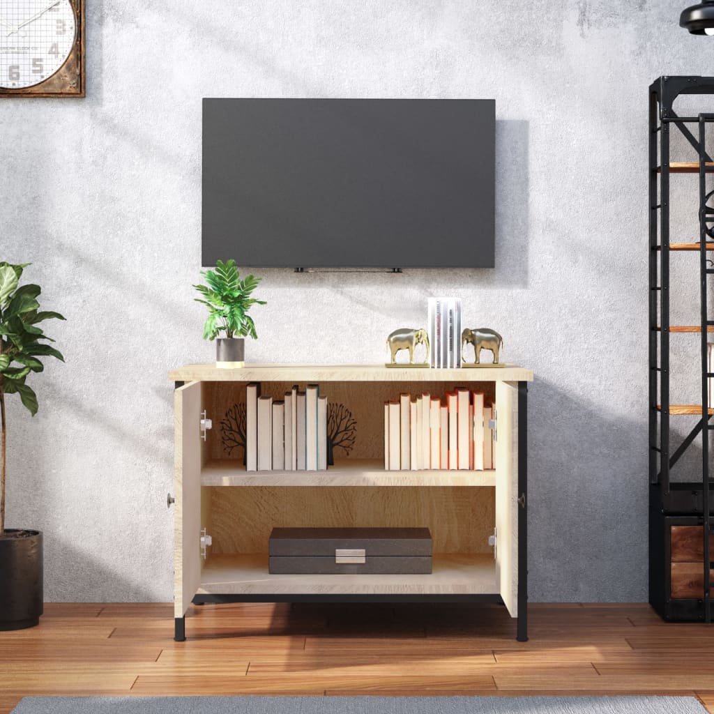 vidaXL Meuble TV avec portes chêne sonoma 60x35x45cm bois d'ingénierie