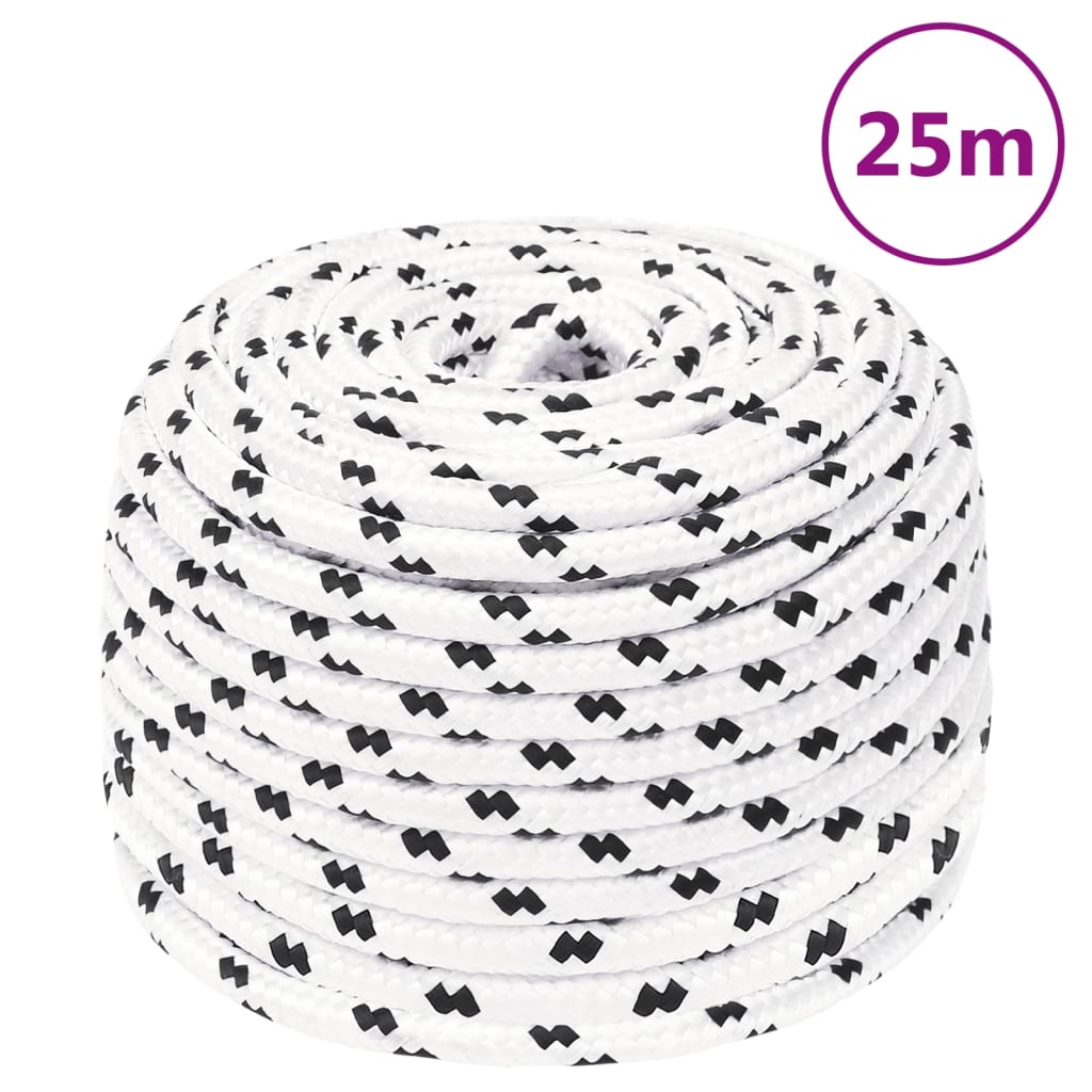 vidaXL Corde de bateau tressé Blanc 6 mmx25 m Polyester