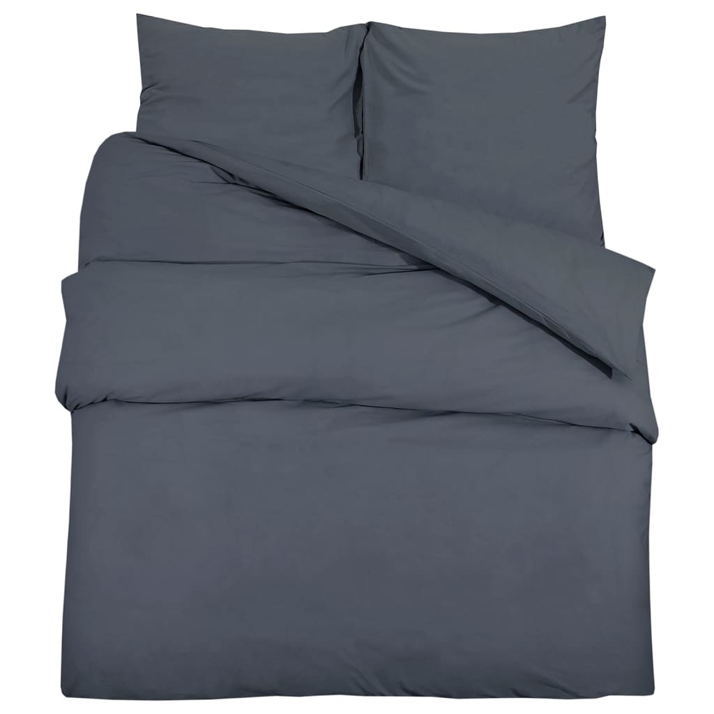 vidaXL Ensemble de housse de couette Anthracite 260x220 cm Microfibre