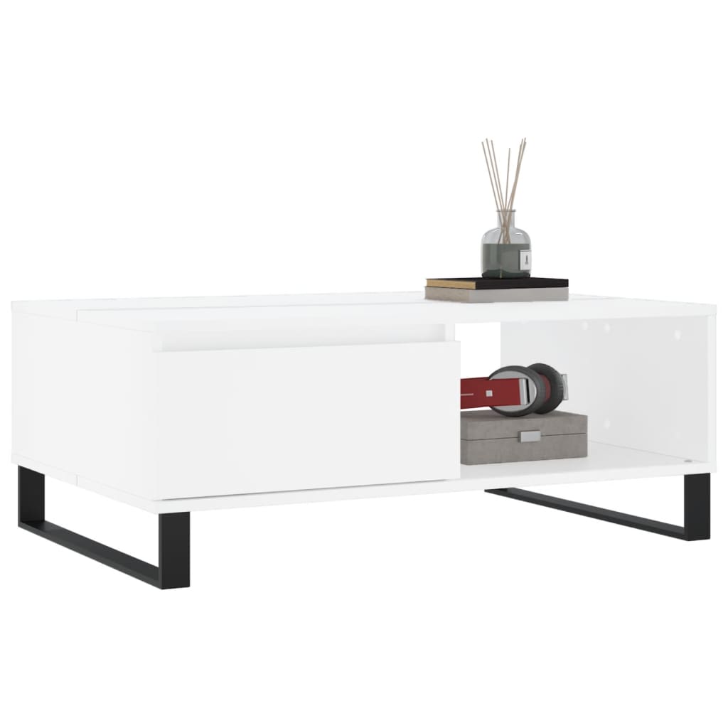 vidaXL Table basse blanc 90x60x35 cm bois d'ingénierie