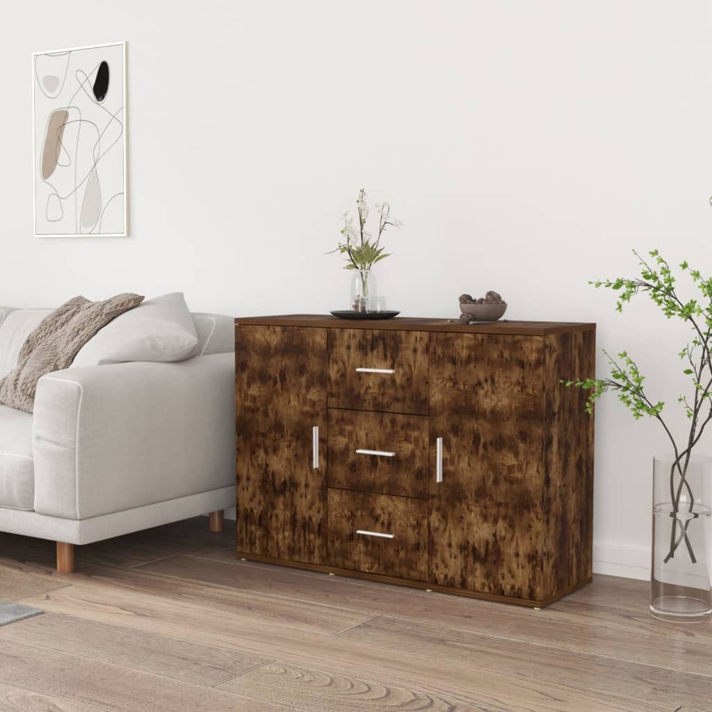 vidaXL Buffet Chêne fumé 91x29,5x65 cm Bois d'ingénierie