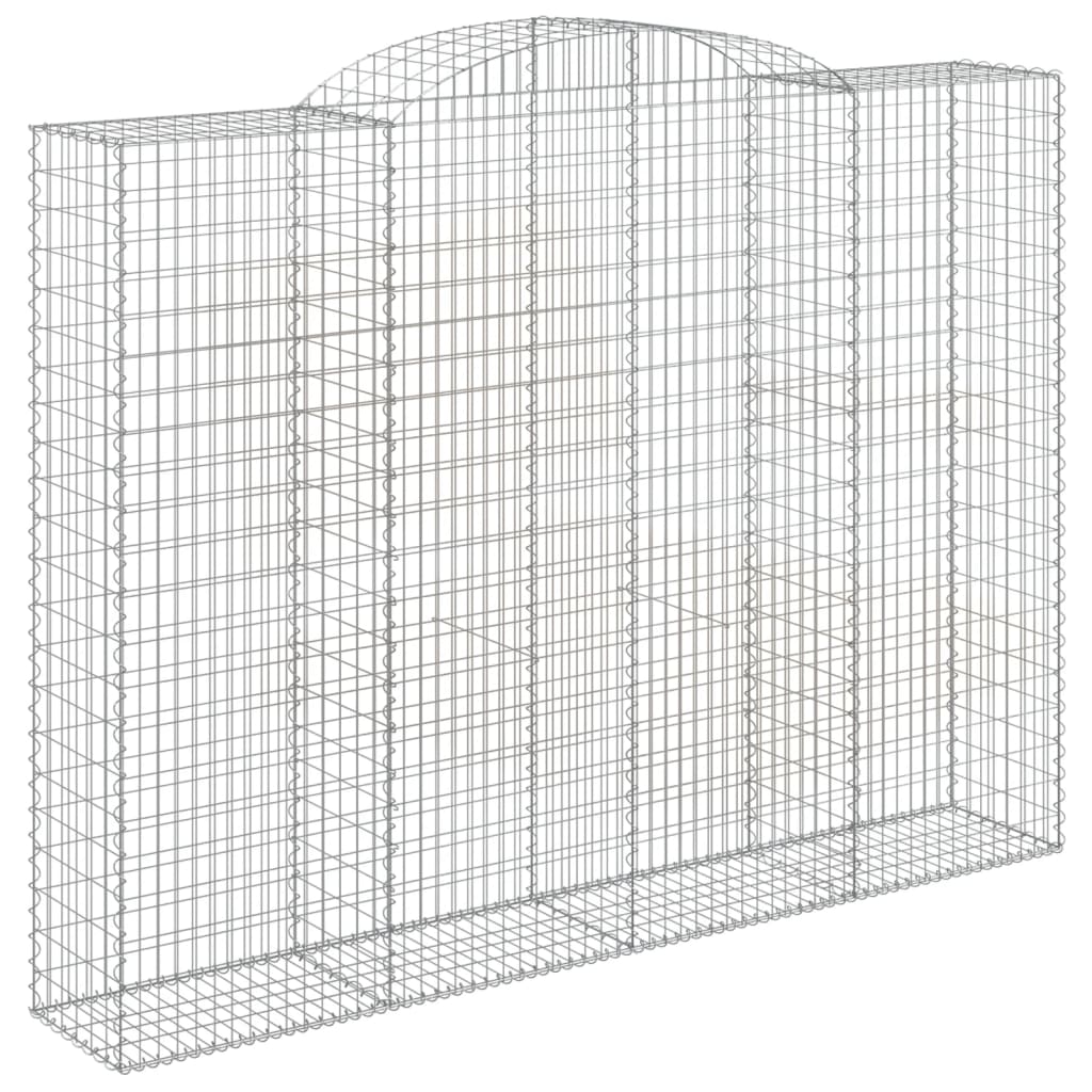 vidaXL Paniers à gabions arqués 2 pcs 300x50x220/240 cm fer galvanisé