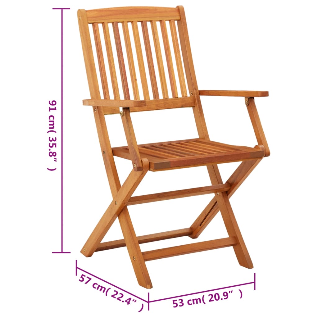 vidaXL Chaises de jardin pliables lot de 2 Bois d'eucalyptus massif