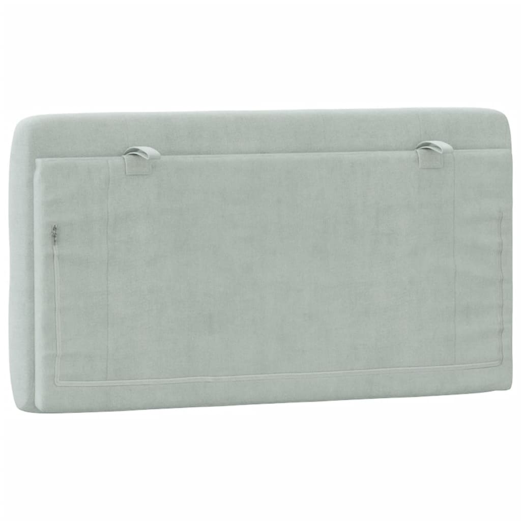 vidaXL Coussin de tête de lit gris clair 100 cm velours