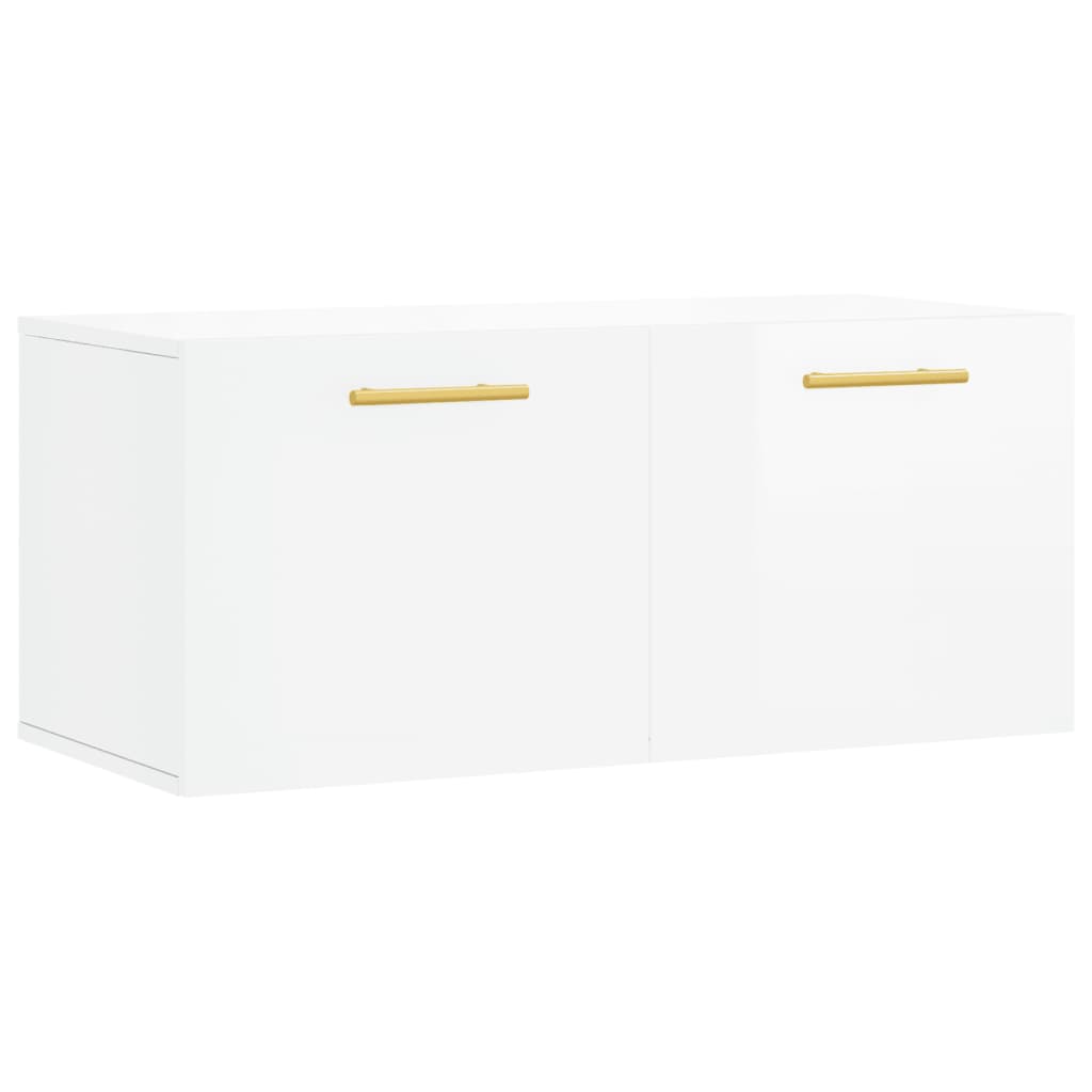 vidaXL Armoire murale blanc brillant 80x36,5x35 cm bois d'ingénierie