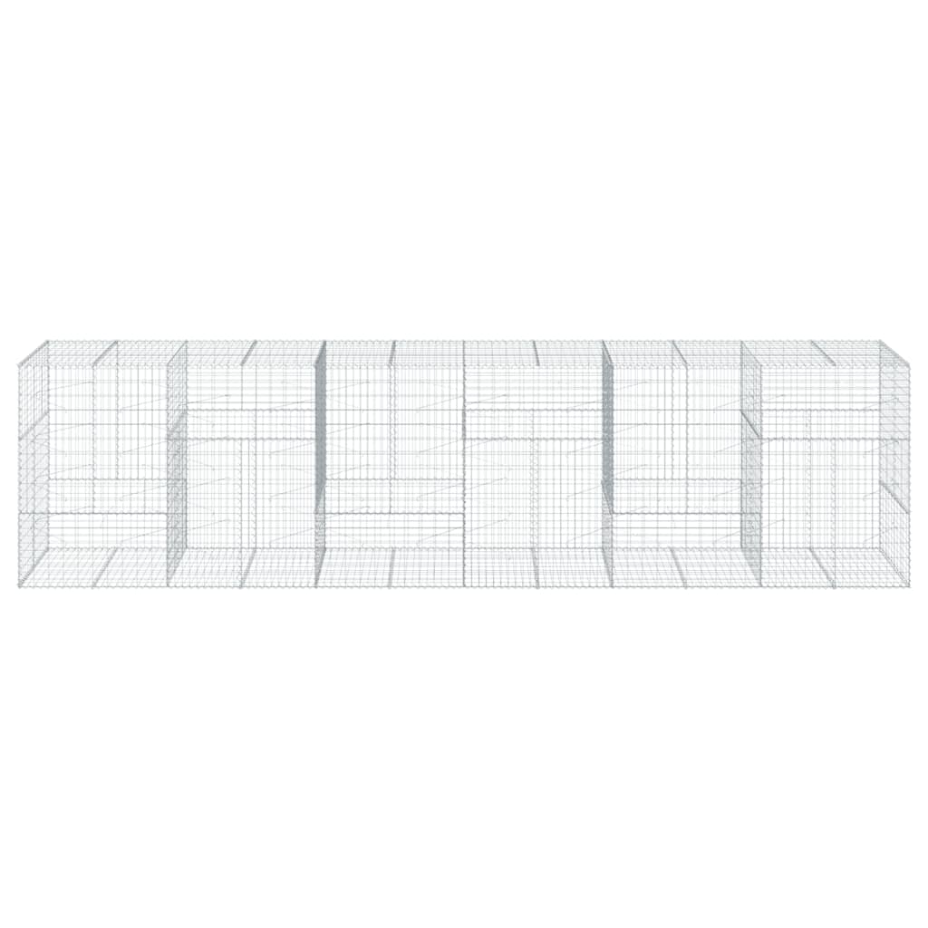 vidaXL Panier gabion avec couvercle 600x100x150 cm fer galvanisé